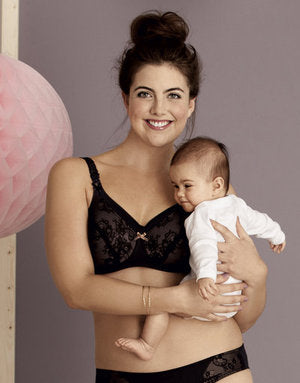 A 5047 Black Lace over Dusty Rose Padded Nursing Bra  - NOW 60% Off!